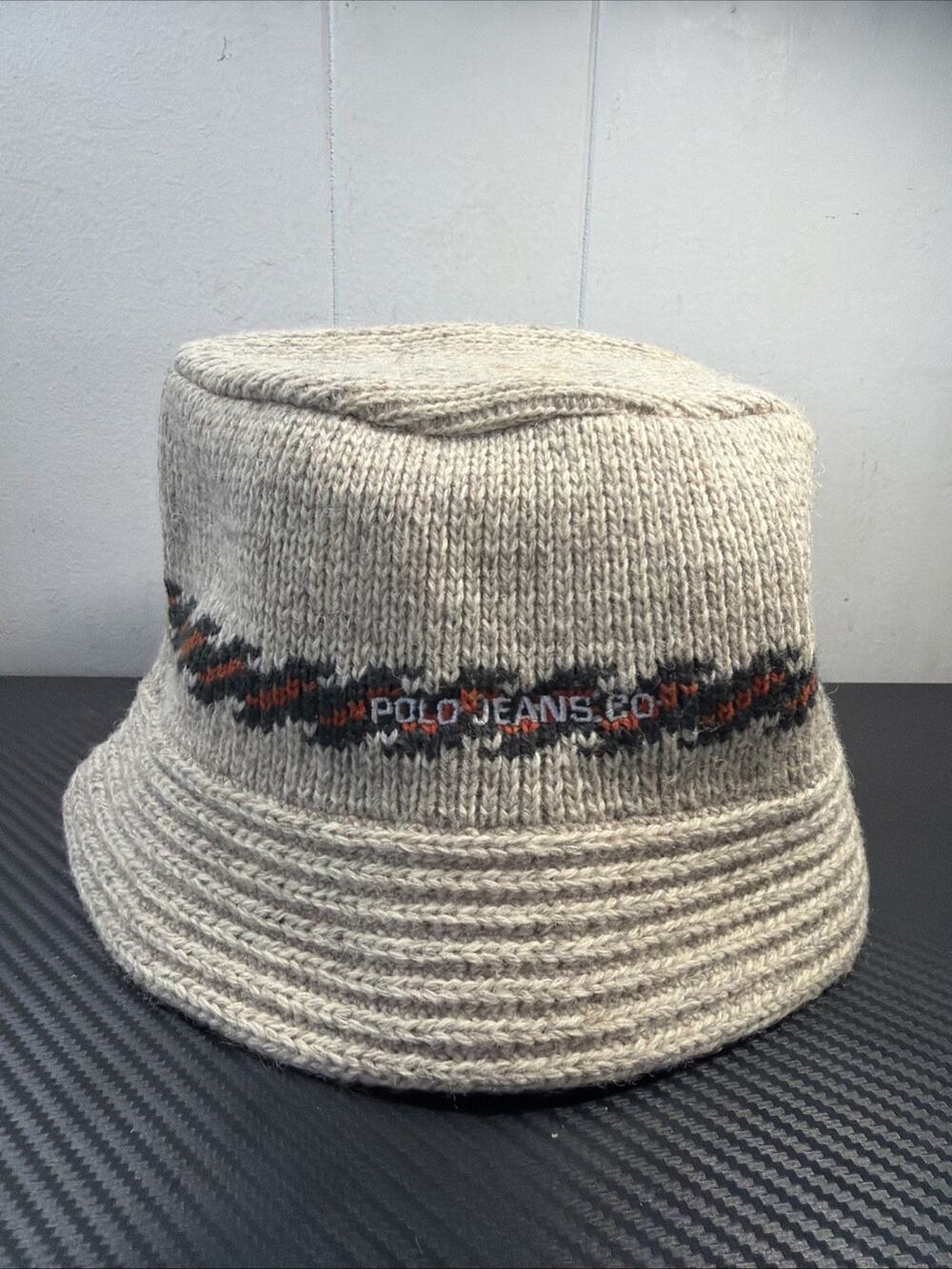 Vintage Polo Jeans Wool Bucket Hat Cap One Size Fits Most Rare 90s Hip Hop Q2